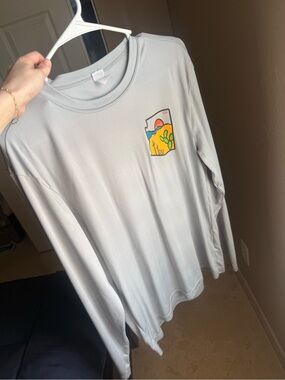Dutch Bros Light Gray Long Sleeve Tee with Desert Graphic